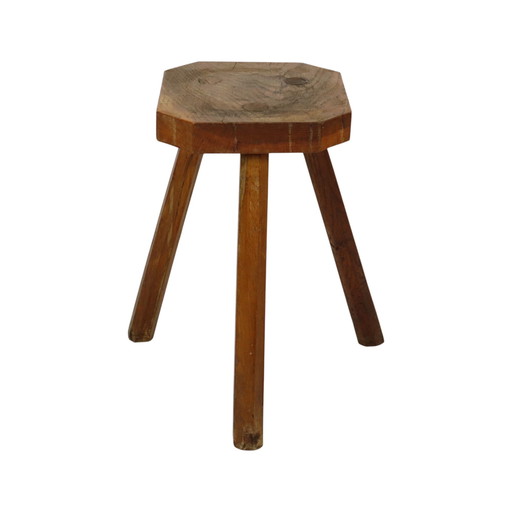 Antique Oak Tripod Stool Milk Stool