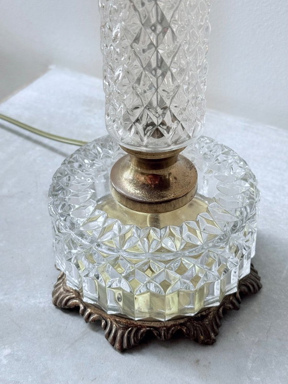 Image 1 of Lampe aus Glas und Messing aus den 1960er Jahren