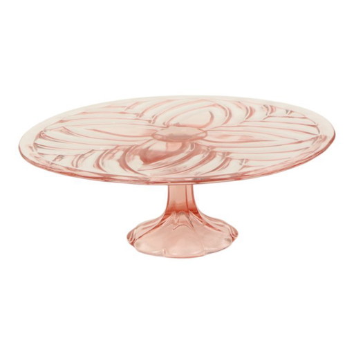 Pink Art Deco Cake Plate Pastry Dish