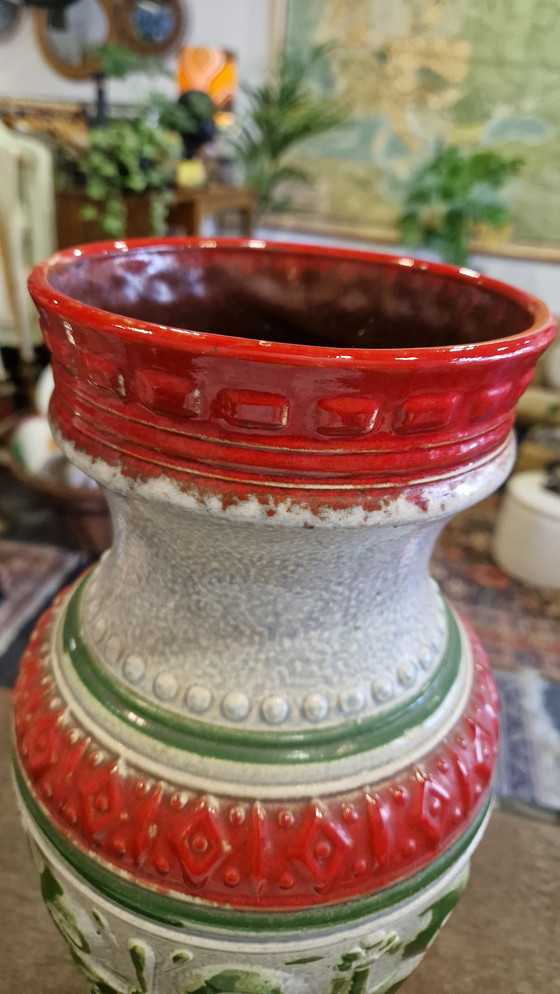 Image 1 of Vaso della Germania Ovest crema rosso verde 590 - 40