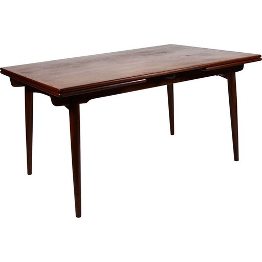 Mesa de comedor vintage con extensiones en teca Hans J. Wegner Andreas Tuck años 60.
