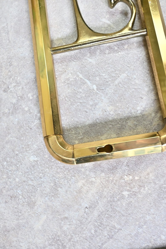 Image 1 of Messing Art Deco Wandgarderobe 1940er-1950er Jahre