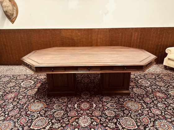 Tavolo da riunione classico inglese con sedie – Set da pranzo, Tessile, Legno (photo 6 of 23)