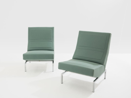 Pierre Paulin CM236 fauteuils, chroom satijn wollen fluweel, 1960