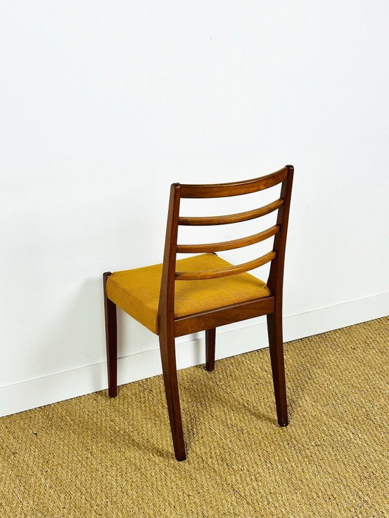 Image 1 of Set di 3 sedie da pranzo scandinave in teak e velluto a coste, 1960