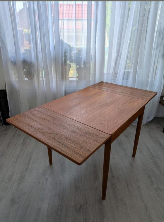 Image 1 of Mid-Century teak extendable dining table 60s