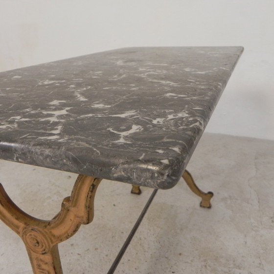 Image 1 of Garden Table, Bistro Table A. Delail Toulouse With Marble Top, 1920s