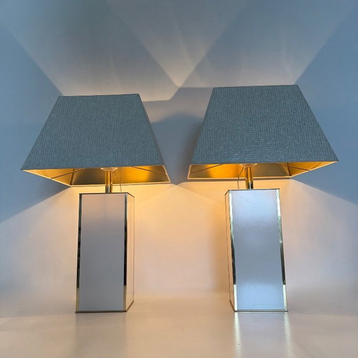 Coppia di lampade da tavolo in stile Maison Jansen, anni '70