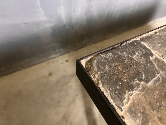 Image 1 of Brutalist coffee table side table slate planter