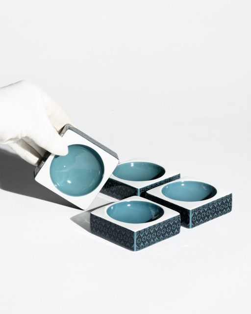 Ensemble de 4 bols géométriques en porcelaine Rosenthal, Hans Theo Baumann, Allemagne, années 1960-1970