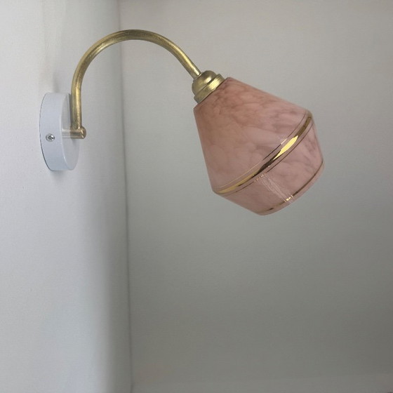 Image 1 of Coppia di applique da parete in vetro Clichy vintage