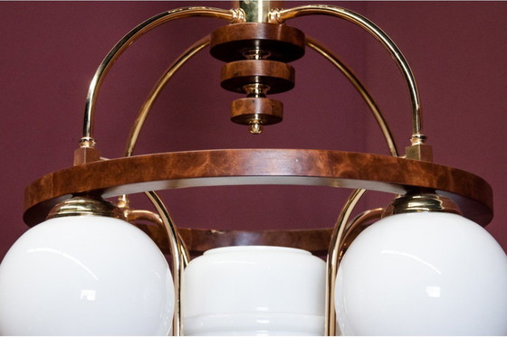 Image 1 of Lustre Art déco, Pologne, années 1940.