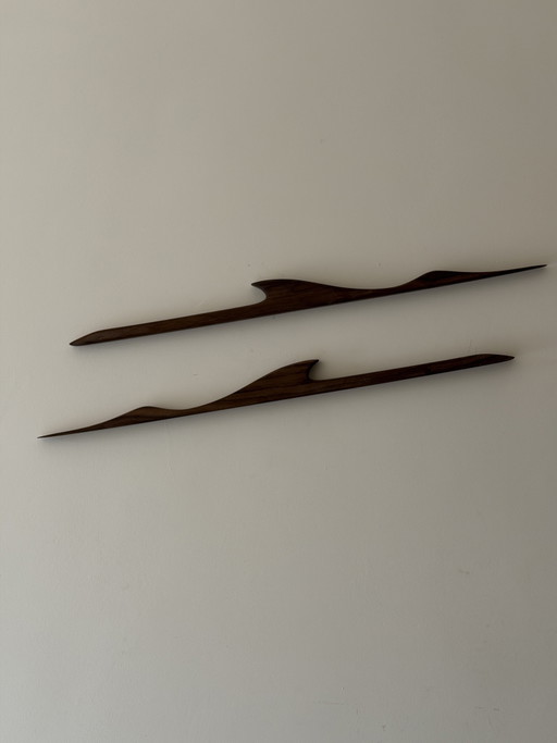 Uccelli da parete in stile danese di metà secolo – wanddecoratie, Wood