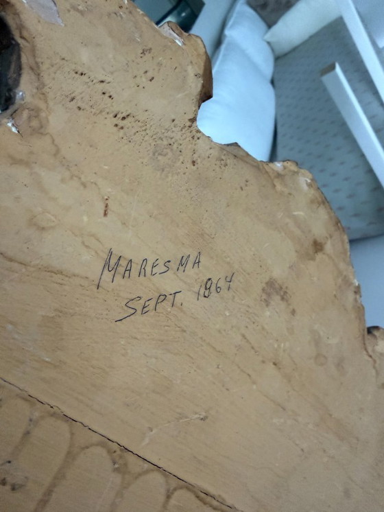 Image 1 of Italiano barok wandspiegel met handgesneden vogel – Florence stijl