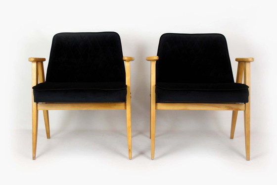 Image 1 of Restored Set of Model 366 Armchairs by Józef Chierowski, Poland, 1960s