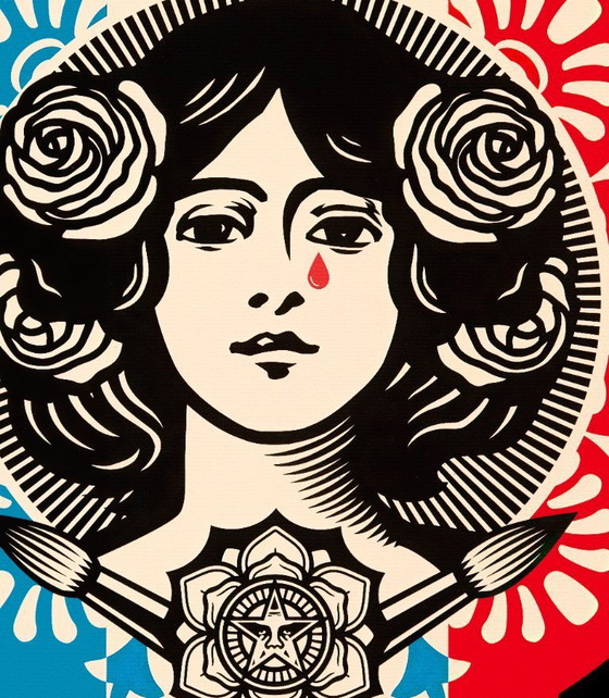 Image 1 of Liberté, Égalité, Fraternité - Emblematic poster by Shepard Fairey 50x70 cm