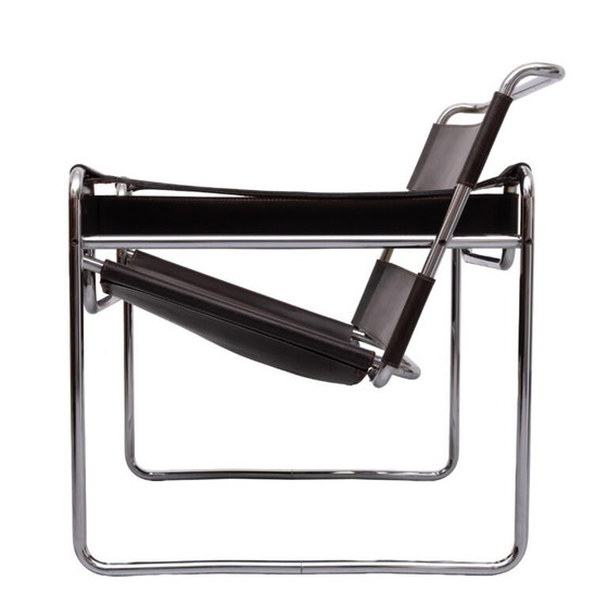 Fauteuil Wassily B3 marron foncé de Marcel Breuer pour Gavina, années 1960 – Leather, Bauhaus (photo 20 of 40)