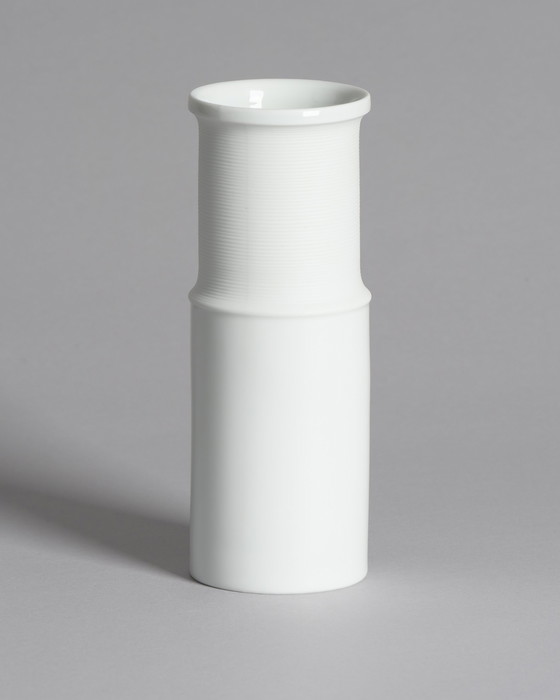 Image 1 of Rosenthal Glossy & Matte Porcelain Vase Duo Tapio Wirkkala Vintage Mid-Century