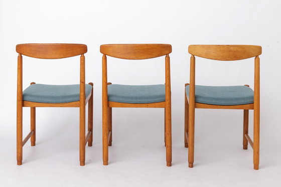 Image 1 of Set of 5 Vintage Oak Dining Chairs Germany 1960s Mid Century Modern