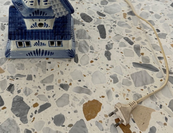 Vintage Delftsblauwe Molenlamp – Keramische Hollandse Windmolen – Werkend!!! – Delfts Blauw, Tafellampen (photo 5 of 5)