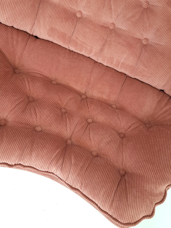 Poltrona vintage Artifort F588 appena rivestita velluto a coste rosa – Sedie girevoli, Metal, Textile (photo 10 of 13)