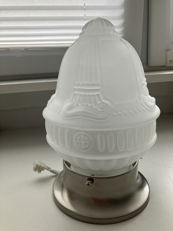 Image 1 of Lampada a stelo smaltata in stile Art Deco vintage