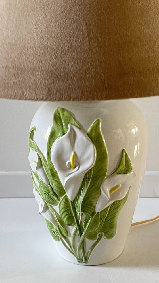 Image 1 of LAMPE Italienne Fleurs d'ARUM Vintage
