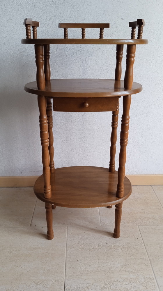 Image 1 of Classic Plant Table, Side Table with Drawer