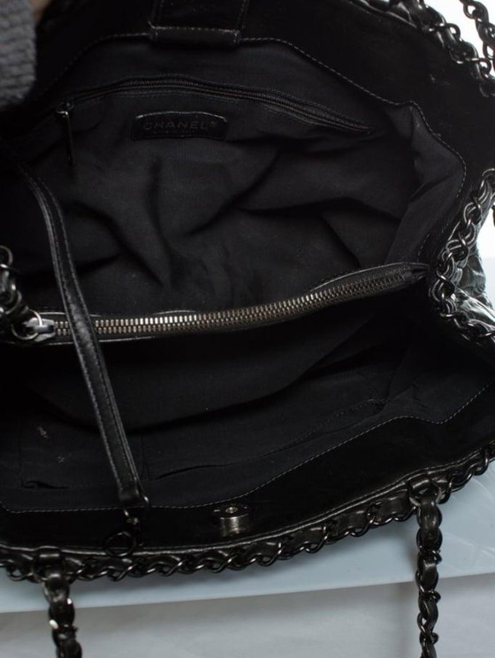 Image 1 of Chanel, quilted chain me tote in black