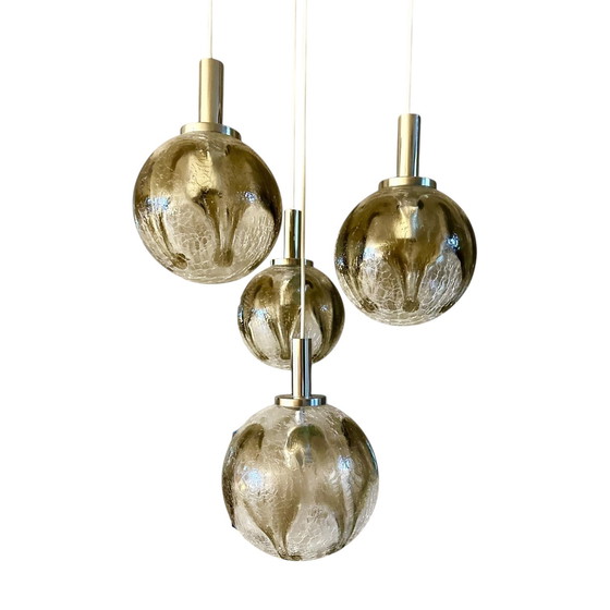Image 1 of Vintage Cascade Pendant Lamp With Four Glass Globes, 1960s