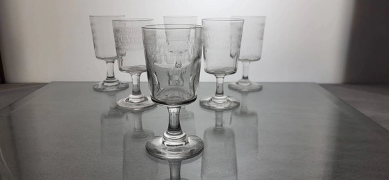 6 bicchieri da vino da aperitivo stile greco – Bicchieri e caraffe, Crystal, Glass, Art Deco (photo 5 of 5)
