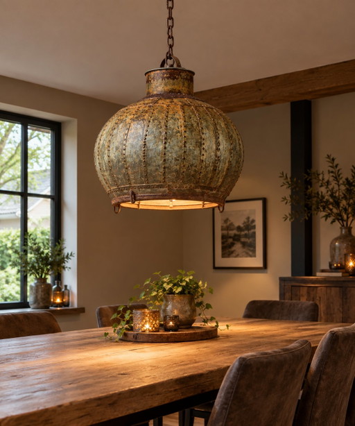 Wunderschöne indische Wasserkrug-Lampe, industriell, originell und authentisch!