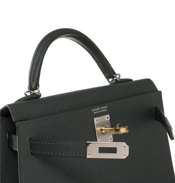 Image 1 of Sac HERMES Kelly Mini en Cuir Vert - 103497