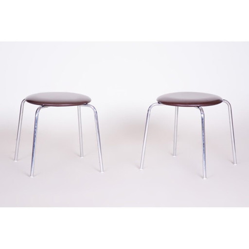 Pair of vintage Bauhaus stools by Kovona, 1960s