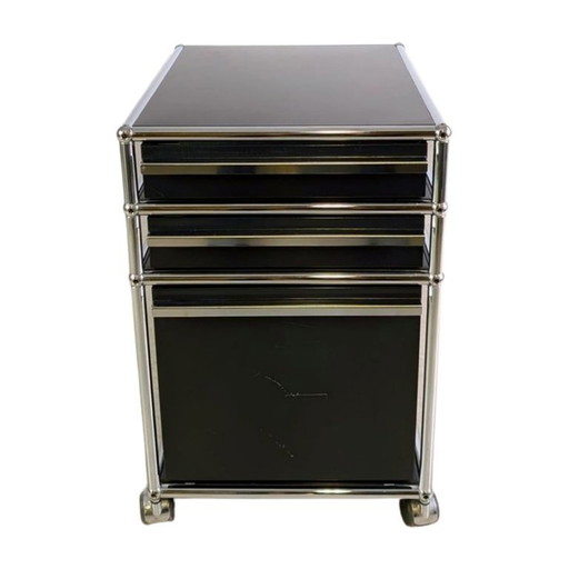 6 ruedas para armario de oficina móvil USM Haller, color azul oscuro, abiertas