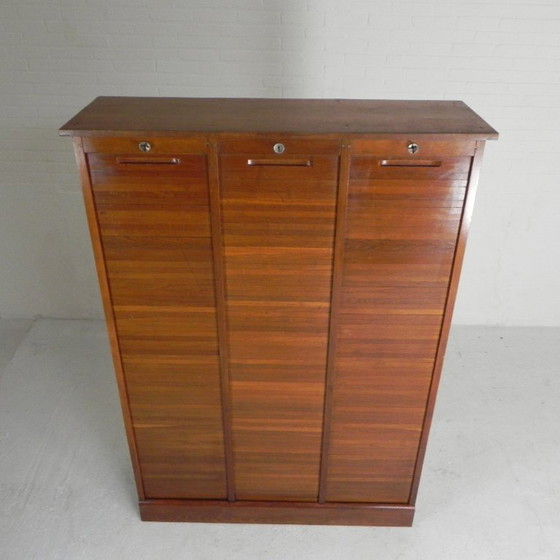 Image 1 of Eichenschrank mit Rollläden und 3 Rollläden, 180 cm hoch, 1950er Jahre