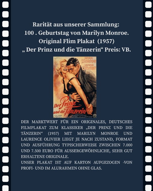 Original German movie poster for "The Prince and the Dancer" (1957) – Aluminium (photo 2 of 5)