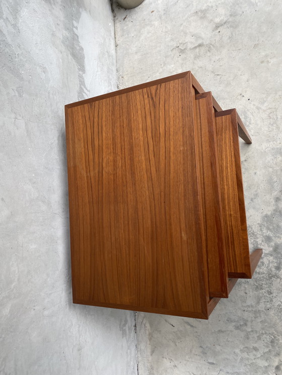 Image 1 of Ensemble de mini tables d'appoint en bois de teck Bent Silberg