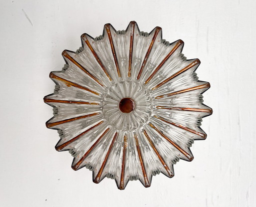 Herda glazen wandlamp of plafondlamp 18 cm, 1970's