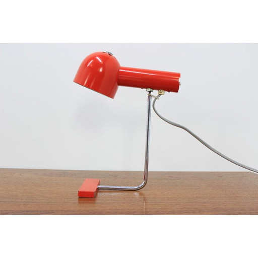 Lámpara de mesa vintage en naranja de Josef Hůrka para Napako, 1970