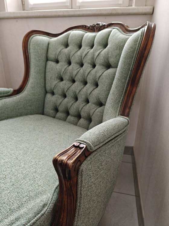 Image 1 of Fauteuil Louis XV capitonné