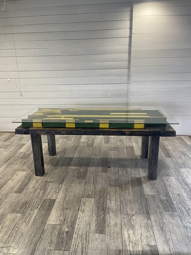 Vintage Industrial A- 360 Dining Table, 1950 – eettafels, Wood, Metal
