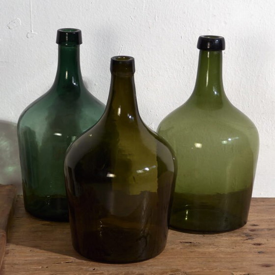 Damigiane verdi antiche (c.1920). Set di 3 pezzi #23 – Bicchieri e caraffe, Glass (photo 5 of 10)