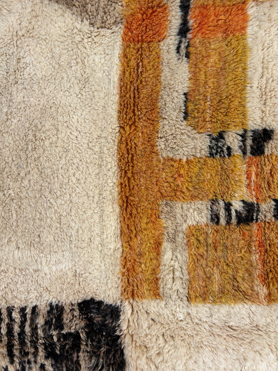 Image 1 of Authentiek Mrirt Marokkaans Berber Wollen Vloerkleed 210x300 cm - Handgeweven, Pluche & Kleurrijk Wollen Vloerkleed