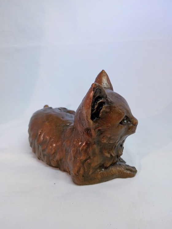 Sculptuur van een kat, brons, Beeldhouwkunst, Anders, Bruin, Classicisme (foto 4 van 6)