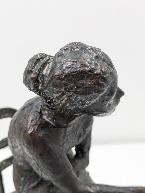 Image 1 of Eros Pellini (1909-1993) - Scultura, Donna sedua - 34 cm - Bronzo