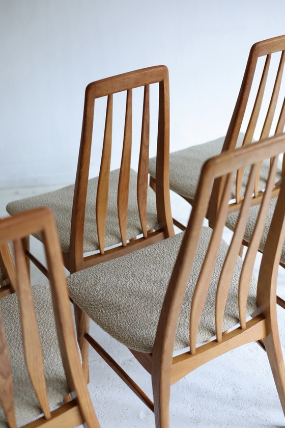 Set di 6 sedie da pranzo vintage modello ‘Eva’ Niels Koefoed anni '60, Legno, Tessile, Verde (foto 9 di 9)