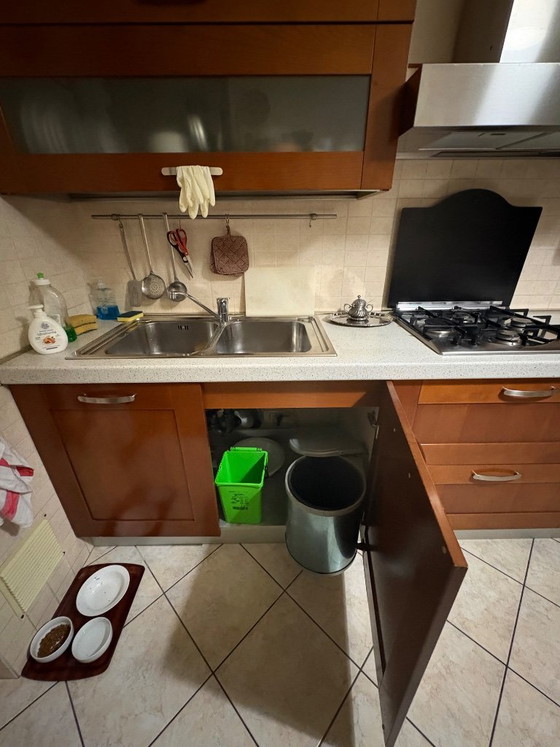 Kitchen unit with Franke sink, in brown wood, Shelving unit, Metal (photo 4 of 5)