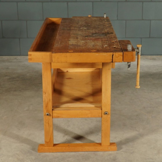 Image 1 of Vintage robust wooden workbench – 1960s/70s