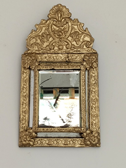 Gilded mirror with glazing beads Napoleon III Late 19th century